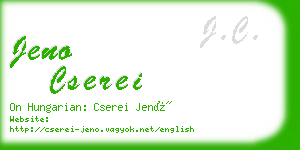 jeno cserei business card